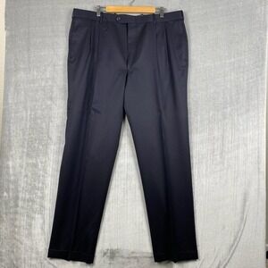 Vtg Tom‎ James Dress Pants Mens 40 x 33 R Executive Collection Blue Wool Cuffed
